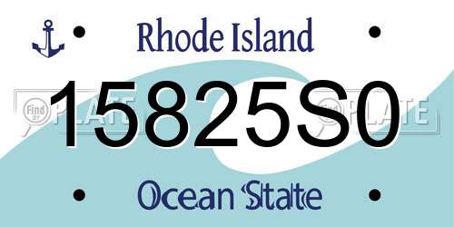 15825S0 Rhode Island License Plate