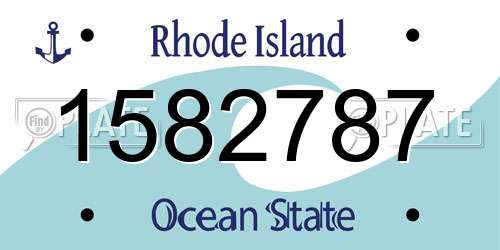 1582787 Rhode Island License Plate