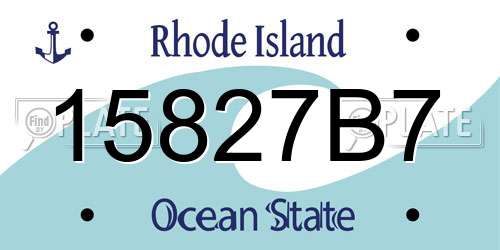 15827B7 Rhode Island License Plate