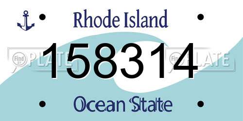158314 Rhode Island License Plate