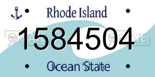 1584504 Rhode Island License Plate