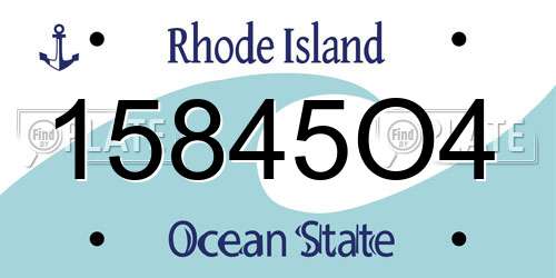 15845O4 Rhode Island License Plate