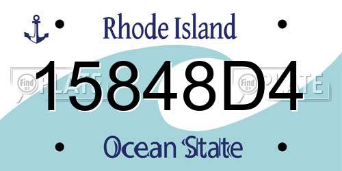 15848D4 Rhode Island License Plate