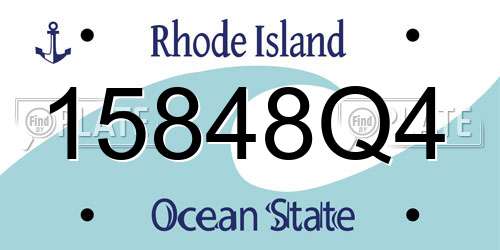 15848Q4 Rhode Island License Plate
