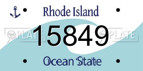 15849 Rhode Island License Plate