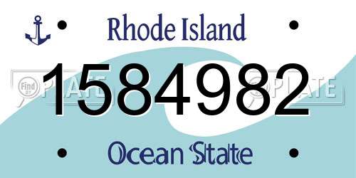 1584982 Rhode Island License Plate