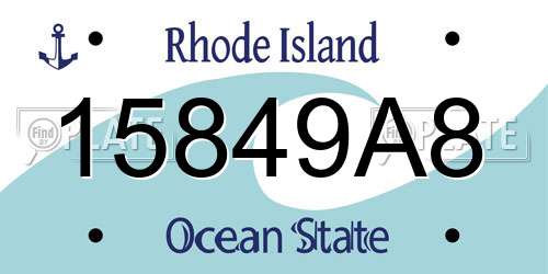 15849A8 Rhode Island License Plate