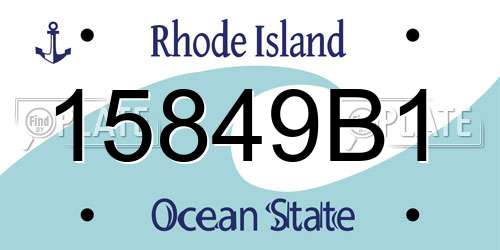 15849B1 Rhode Island License Plate