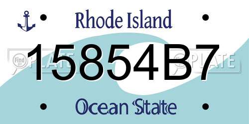 15854B7 Rhode Island License Plate