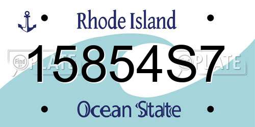 15854S7 Rhode Island License Plate