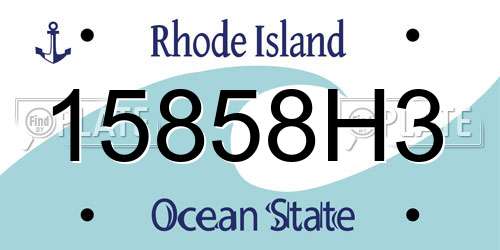 15858H3 Rhode Island License Plate
