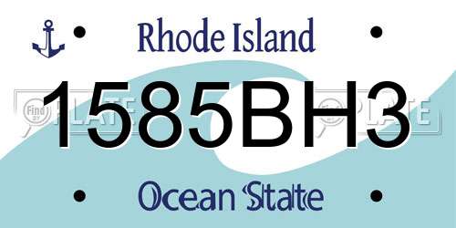 1585BH3 Rhode Island License Plate