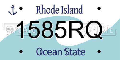 1585RQ Rhode Island License Plate
