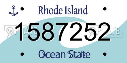 1587252 Rhode Island License Plate