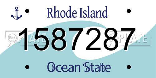 1587287 Rhode Island License Plate
