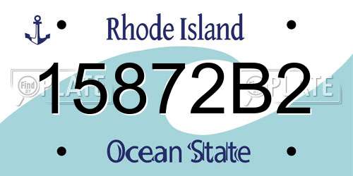 15872B2 Rhode Island License Plate