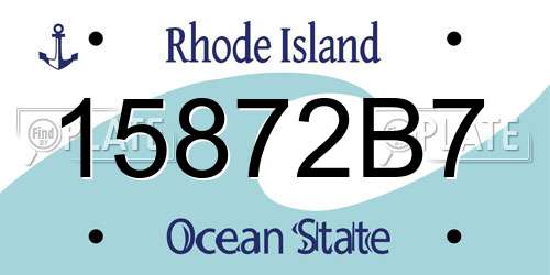 15872B7 Rhode Island License Plate
