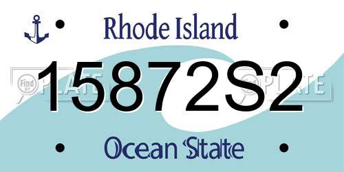 15872S2 Rhode Island License Plate