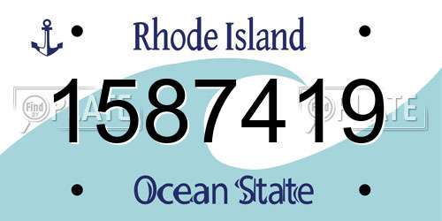 1587419 Rhode Island License Plate