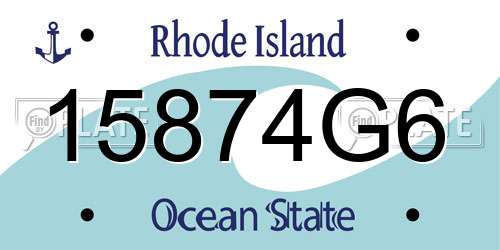 15874G6 Rhode Island License Plate