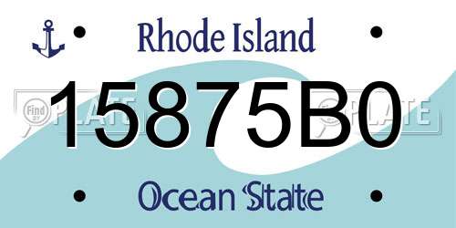 15875B0 Rhode Island License Plate