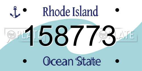 158773 Rhode Island License Plate