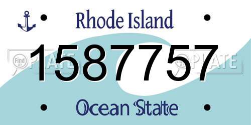 1587757 Rhode Island License Plate