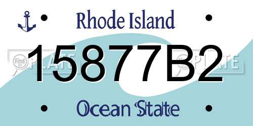 15877B2 Rhode Island License Plate