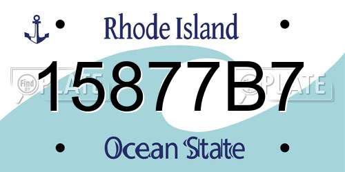 15877B7 Rhode Island License Plate