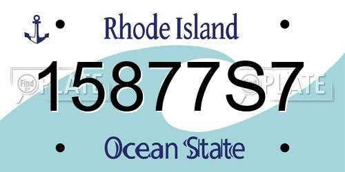 15877S7 Rhode Island License Plate