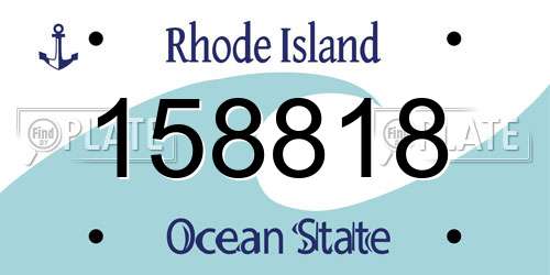 158818 Rhode Island License Plate