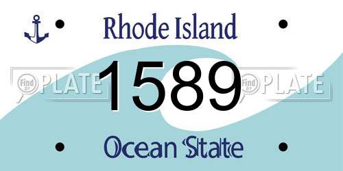 1589 Rhode Island License Plate