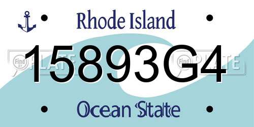 15893G4 Rhode Island License Plate