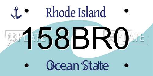 158BR0 Rhode Island License Plate