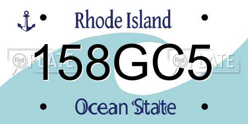 158GC5 Rhode Island License Plate