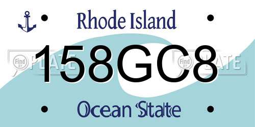 158GC8 Rhode Island License Plate