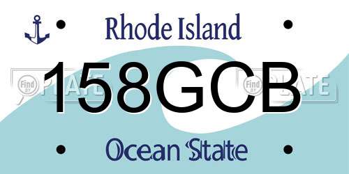 158GCB Rhode Island License Plate