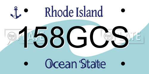 158GCS Rhode Island License Plate