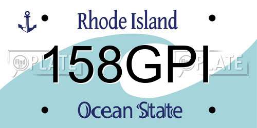 158GPI Rhode Island License Plate
