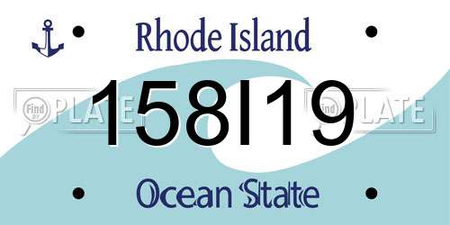 158I19 Rhode Island License Plate