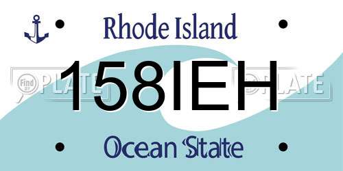 158IEH Rhode Island License Plate