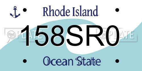 158SR0 Rhode Island License Plate