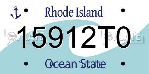 15912T0 Rhode Island License Plate