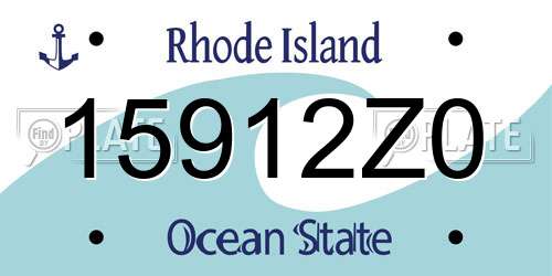 15912Z0 Rhode Island License Plate