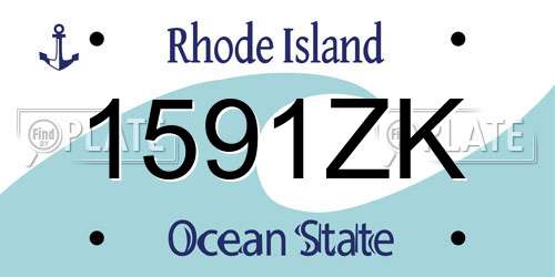 1591ZK Rhode Island License Plate