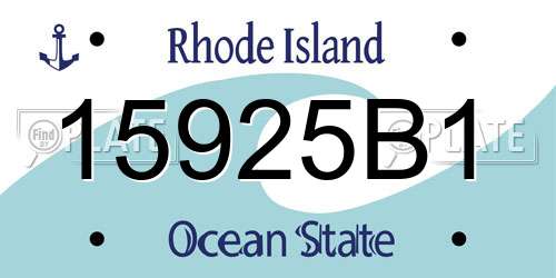 15925B1 Rhode Island License Plate