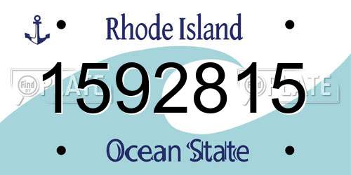 1592815 Rhode Island License Plate