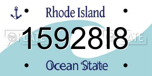 15928I8 Rhode Island License Plate