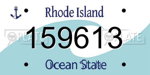 159613 Rhode Island License Plate
