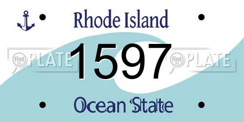 1597 Rhode Island License Plate